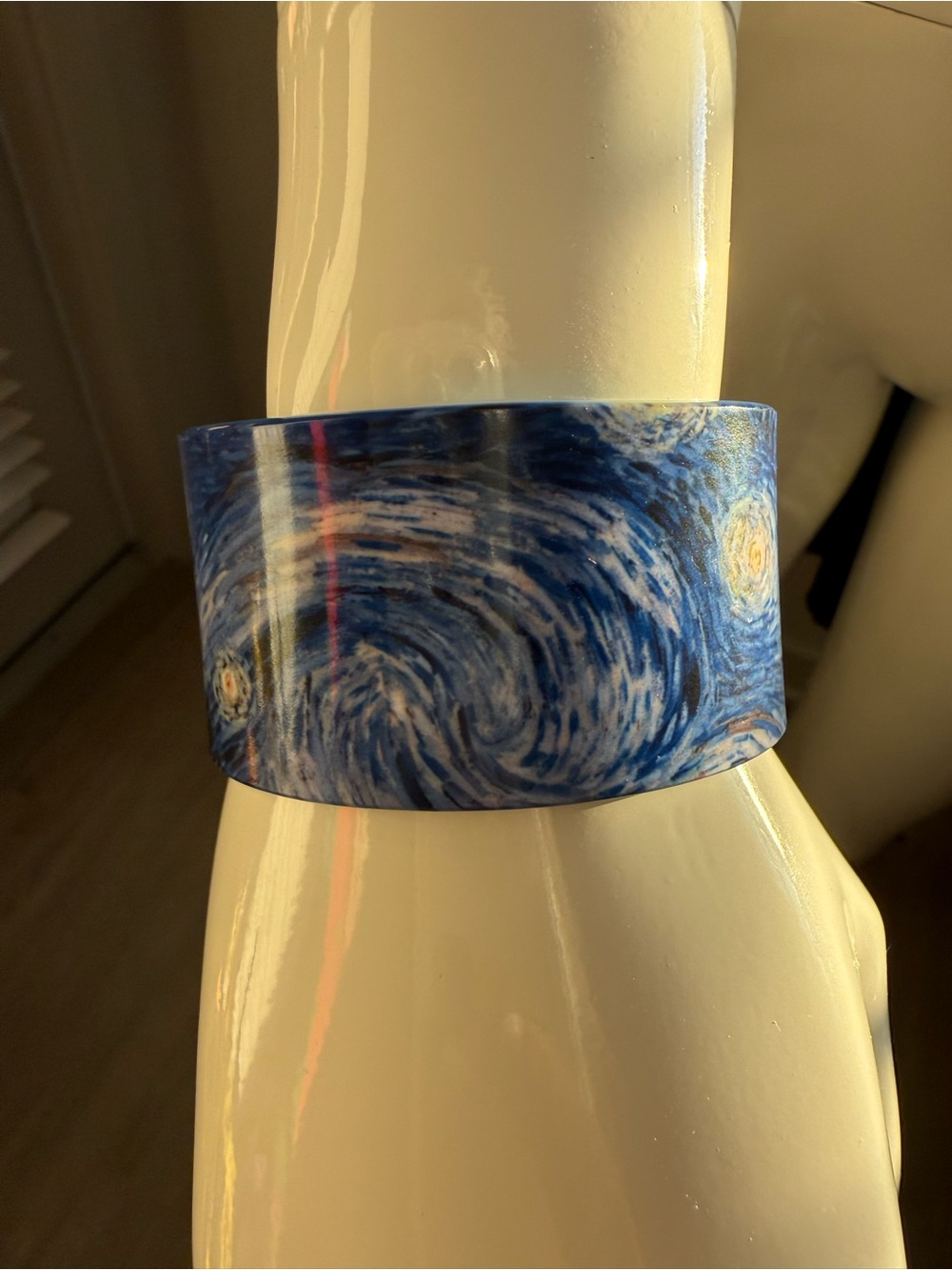 Starry Night Swirl Resin Cuff Bracelet inspired by Van Gogh